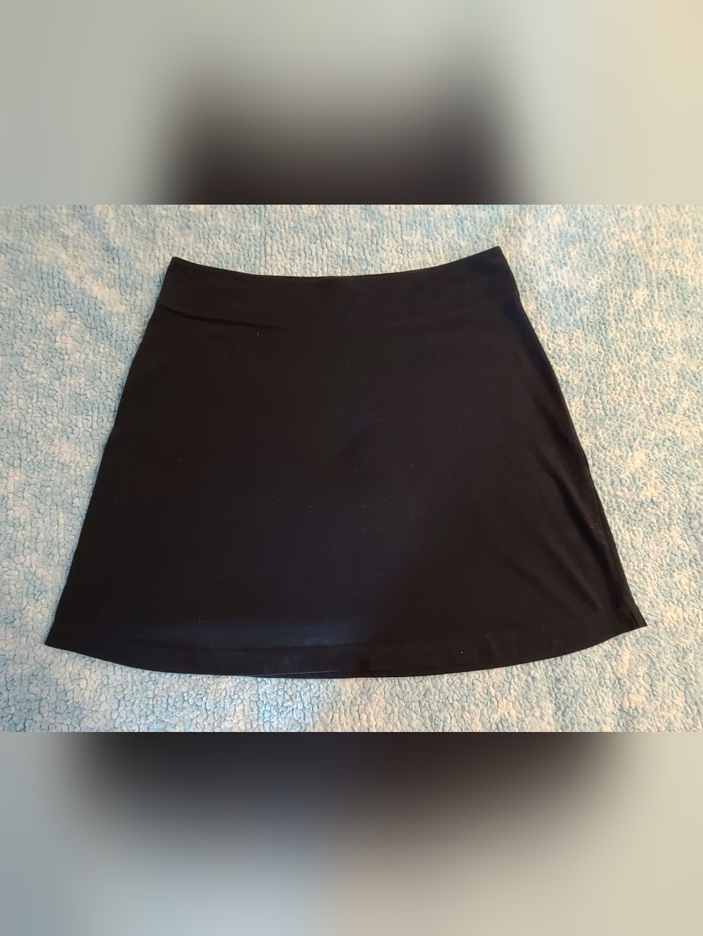 Women's Merona Sz L Black A-Line Knit Skirt, Knee Length, EC